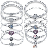 925 Sterling Silver Heart Bracelet for DIY Jewelry Gift