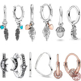 925 Silver Crystal Circle Earring Jewelry Gift Wedding Party