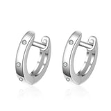 925 Silver Crystal Circle Earring Jewelry Gift Wedding Party