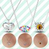 925 Sterling Silver Multi-Ring Pendant Necklace for Women