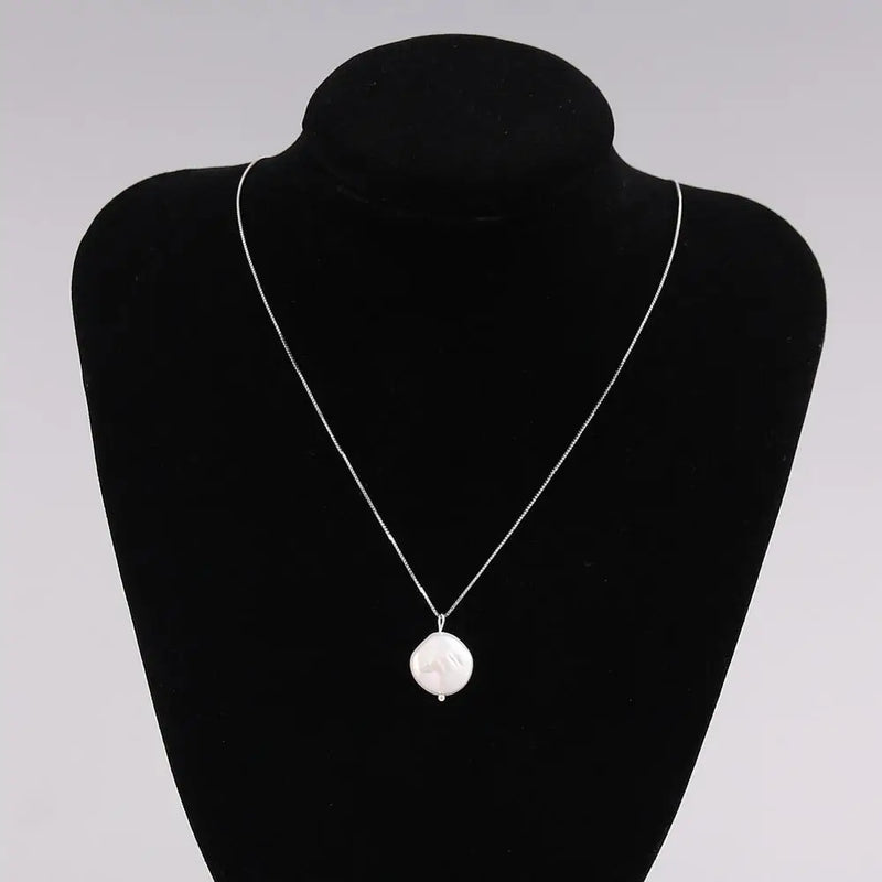 925 Silver Necklace Freshwater Pearls Choker For Women Girls Party Gift