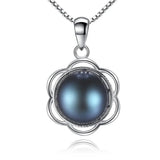925 Silver Freshwater Pearl Pendant Necklace Wedding Jewelry