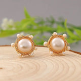 Baroque Fresh Water Pearl Stud Earrings for Women Wedding Party Jewelry