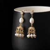 Baroque Pearl Earrings Retro Drop Earrings Fine Jewelry