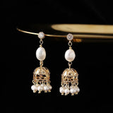 Baroque Pearl Earrings Retro Drop Earrings Fine Jewelry