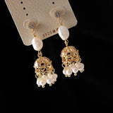 Baroque Pearl Earrings Retro Drop Earrings Fine Jewelry