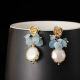 Freshwater Pearl Dangle Earrings for Women, Party Gift Fine Jewelry