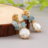 Freshwater Pearl Dangle Earrings for Women, Party Gift Fine Jewelry