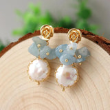 Freshwater Pearl Dangle Earrings for Women, Party Gift Fine Jewelry
