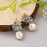 Freshwater Pearl Dangle Earrings for Women, Party Gift Fine Jewelry