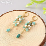Natural Freshwater Pearl Earrings for Women Amazonite Drop Earings