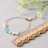 Baroque Freshwater Pearl Bracelet Beaded Daisy Charm Jewelry