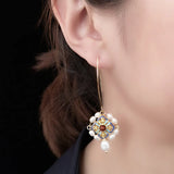 Vintage Freshwater Pearl Earrings Ethnic Drop Earings Jewelry