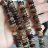 Coffee Stripe Agates Rondelle Shape Loose Beads 3x6-6x12mm