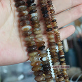 Coffee Stripe Agates Rondelle Shape Loose Beads 3x6-6x12mm