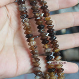 Coffee Stripe Agates Rondelle Shape Loose Beads 3x6-6x12mm