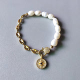 Freshwater Pearl Zircon Pendant Bracelet