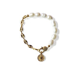 Freshwater Pearl Zircon Pendant Bracelet