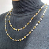 Coffee Bean Chains Necklaces 316L Stainless Steel Waterproof Choker