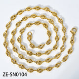 Coffee Bean Chains Necklaces 316L Stainless Steel Waterproof Choker