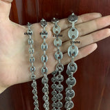 Coffee Bean Chains Necklace Stainless Steel Bracelet Set Hiphop Jewelry