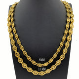 Coffee Bean Necklace Bracelet Stainless Steel Link Chains 8-11MM