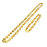 Coffee Bean Necklace Bracelet Stainless Steel Link Chains 8-11MM