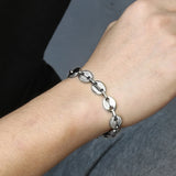 Coffee Beans Link Chain Bracelet Stainless Steel