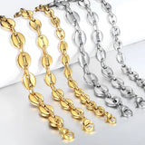 Coffee Beans Link Chain Bracelet Stainless Steel