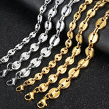 Coffee Beans Link Chain Bracelet Stainless Steel