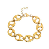 Coffee Beans Link Chain Bracelet Stainless Steel Statement Jewelry Gift