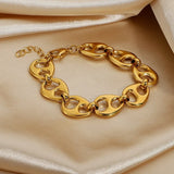 Coffee Beans Link Chain Bracelet Stainless Steel Statement Jewelry Gift