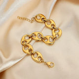 Coffee Beans Link Chain Bracelet Stainless Steel Statement Jewelry Gift