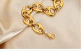 Coffee Beans Link Chain Bracelet Stainless Steel Statement Jewelry Gift