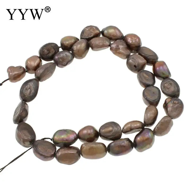 Coffee Baroque Pearl Beads 9-10mm 0.8mm Hole 14.5in Strand