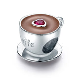 Coffee Cup Metal Beads for Women European Charm Bracelet