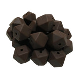 Coffee Hexagon Silicone Bead 14mm for Keychain DIY Craft Bracelet