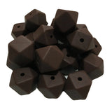 Coffee Hexagon Silicone Bead 14mm for Keychain DIY Craft Bracelet
