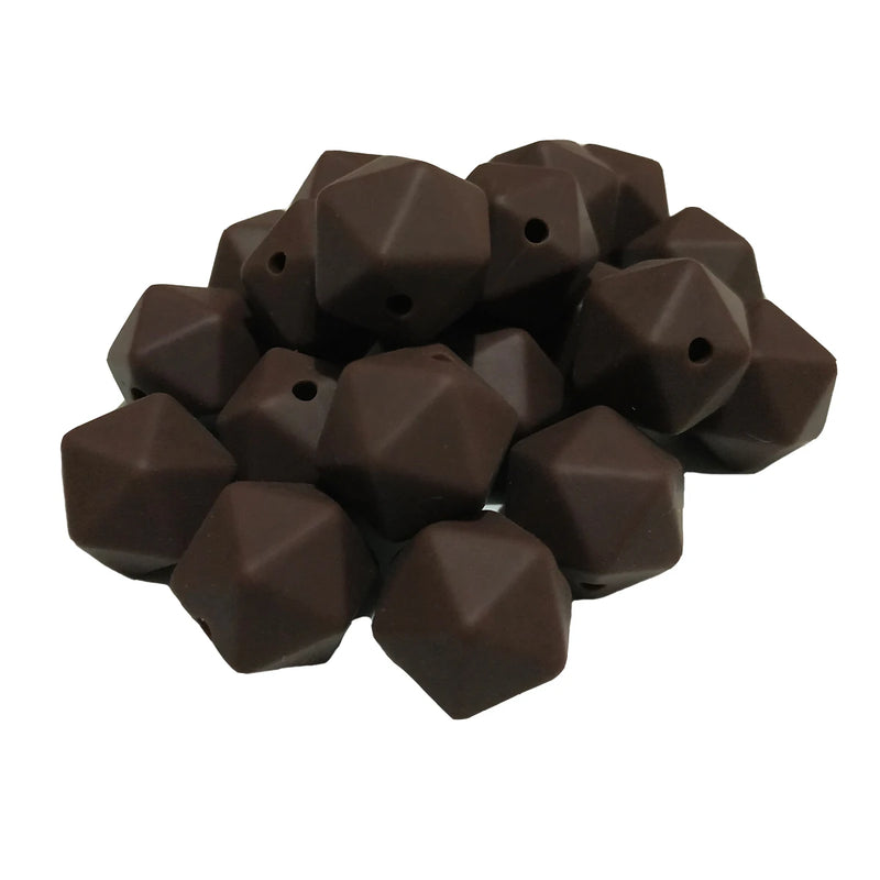 Coffee Icosahedron Silicone Bead for Keychain DIY Craft
