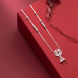 Sterling Silver Coin Anklet with Beads Decoration on Box Chain Bracelet