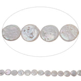 White Coin Cultured Freshwater Pearl Beads 15-16mm