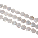 White Coin Cultured Freshwater Pearl Beads 15-16mm