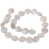 White Coin Cultured Freshwater Pearl Beads 15-16mm