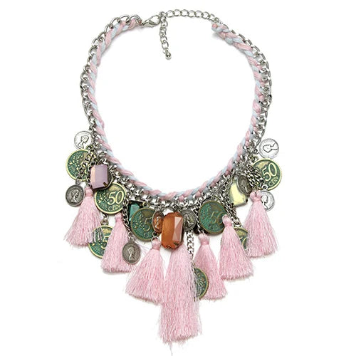 Ethnic Tassel Necklace For Women Collar Choker Vintage Statement Necklace