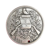 Guatemala 1894 1 PESO Coin Pendant Necklace Silver Plated Jewelry
