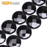 Coin Shape Agate Natural Stone Beads for Jewelry Making 15 Inches