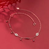 925 Sterling Silver Coin Beads Anklets Bracelets Leg Chain Jewelry Gift