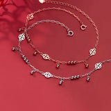 925 Sterling Silver Coin Beads Anklets Bracelets Leg Chain Jewelry Gift