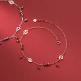 925 Sterling Silver Coin Beads Anklets Bracelets Leg Chain Jewelry Gift