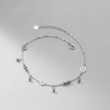925 Sterling Silver Coin Beads Anklets Bracelets Leg Chain Jewelry Gift